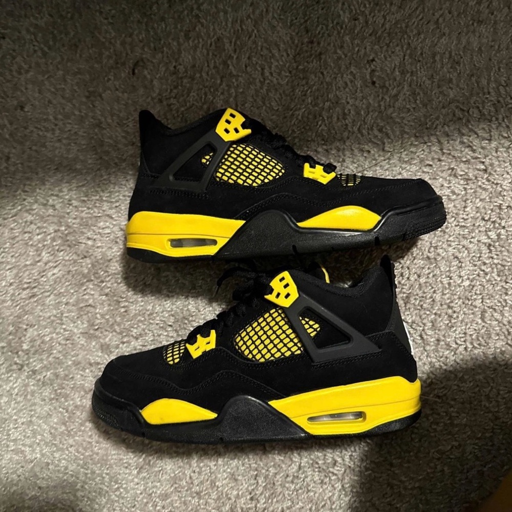 Jordan Black and Yellow Athletic Shoes